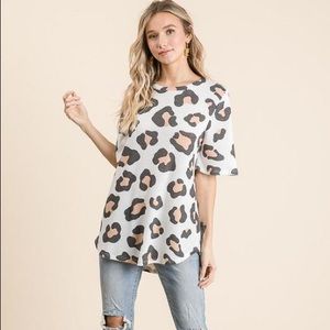 Leopard waffle top